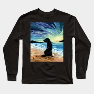 Beach Days - Black Labrador Long Sleeve T-Shirt